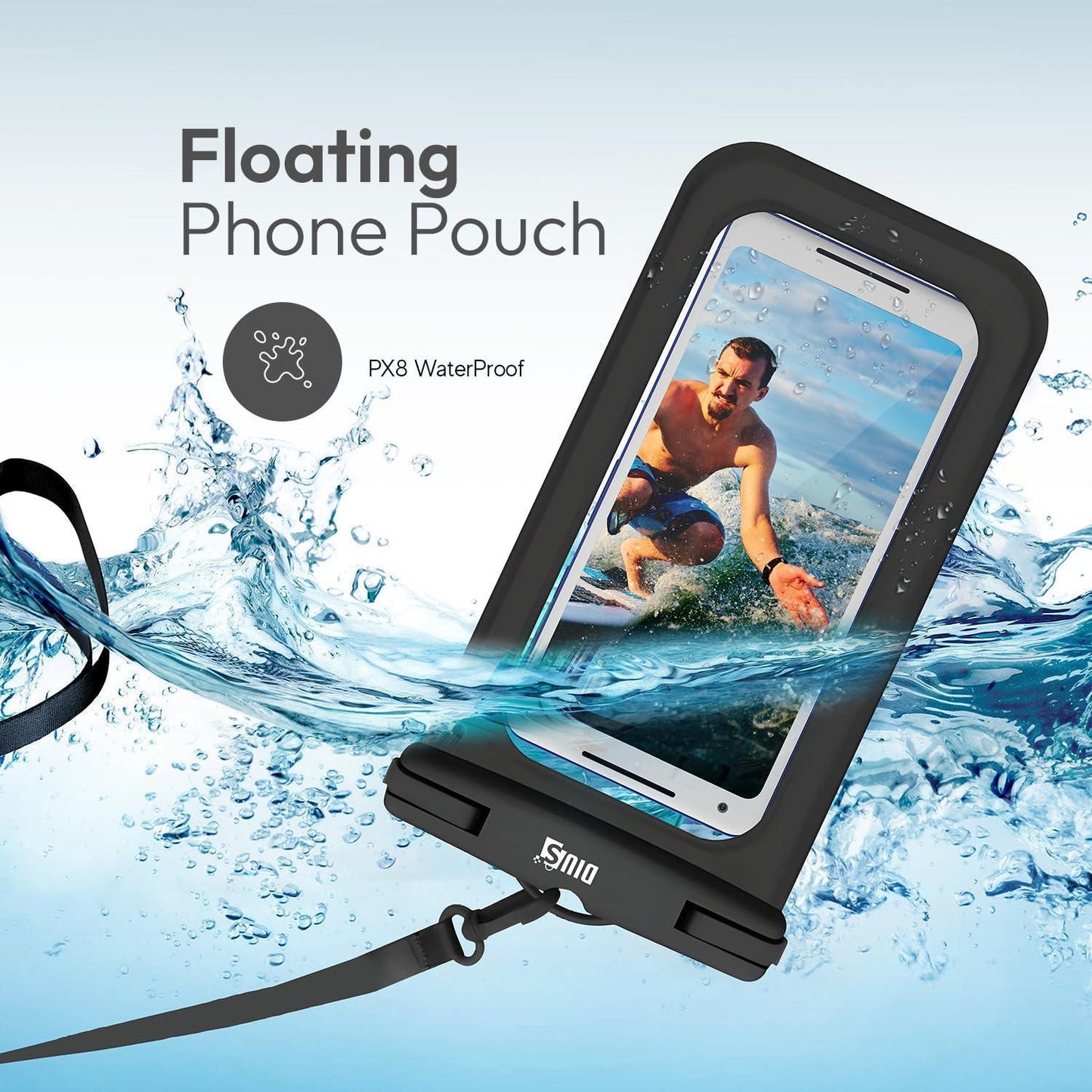 Waterproof Phone Case for iPhone 15 14 13 12 Pro Max XS Samsung PVC Black