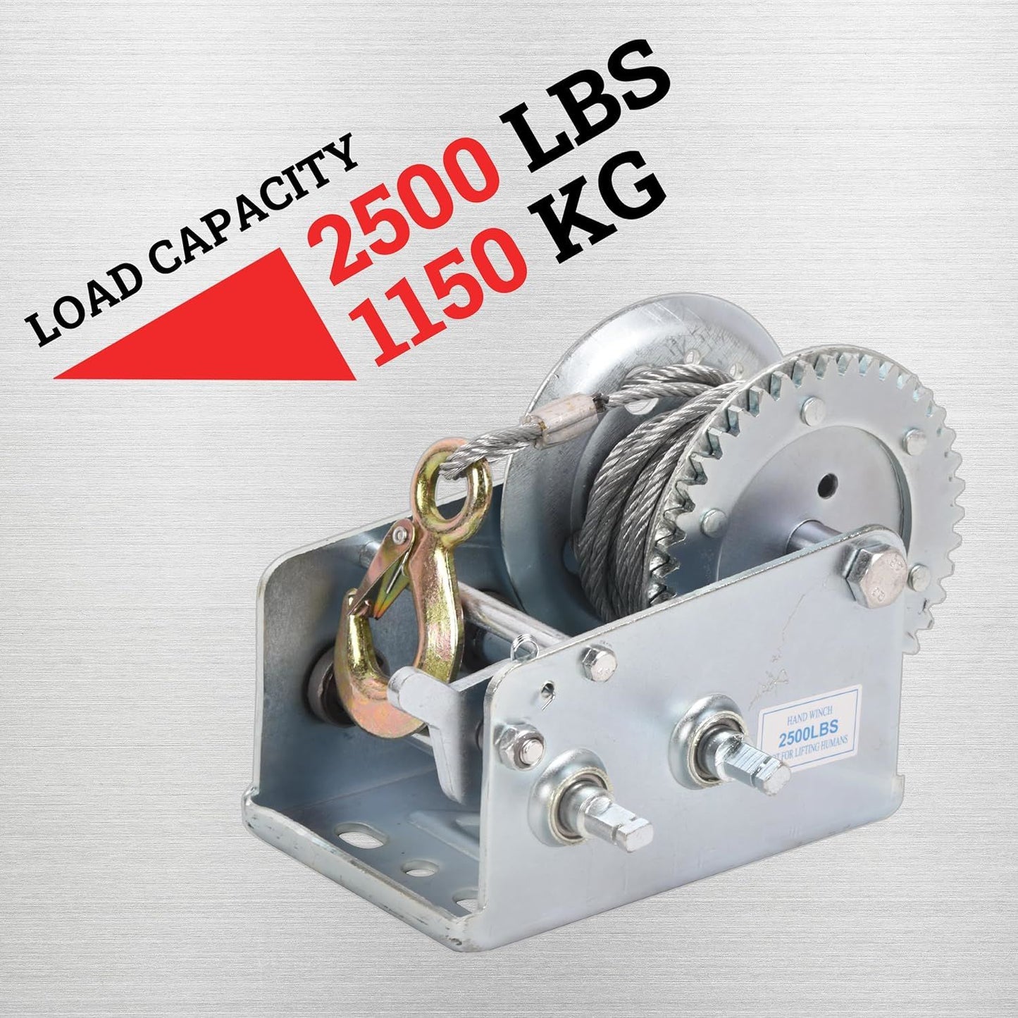 Hand Winch Boat Trailer Winch 1200lbs Heavy Duty Hook with 33ft Steel Cable Hand Crank Winch, Two Way Ratchet Boat Winch for Trailer Truck ATV Boat Marine