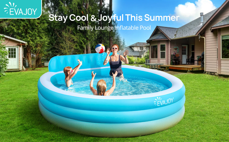 Inflatable Family-Sized Swimming Pool with Seats