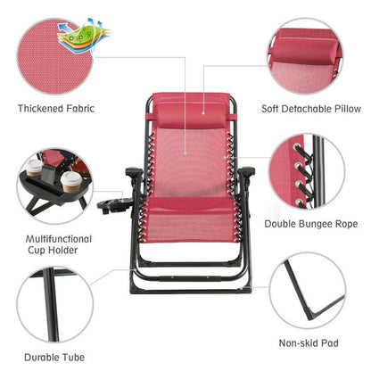 Oversize Lounge Chair with Cup Holder of Heavy Duty for outdoor