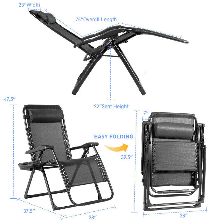 Oversize Lounge Chair with Cup Holder of Heavy Duty for outdoor