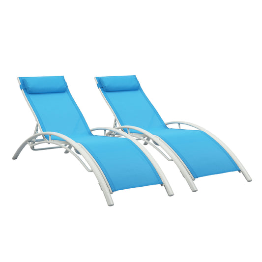 (Only for Pickup)Reclining Sun Lounger Set (Set of 2)