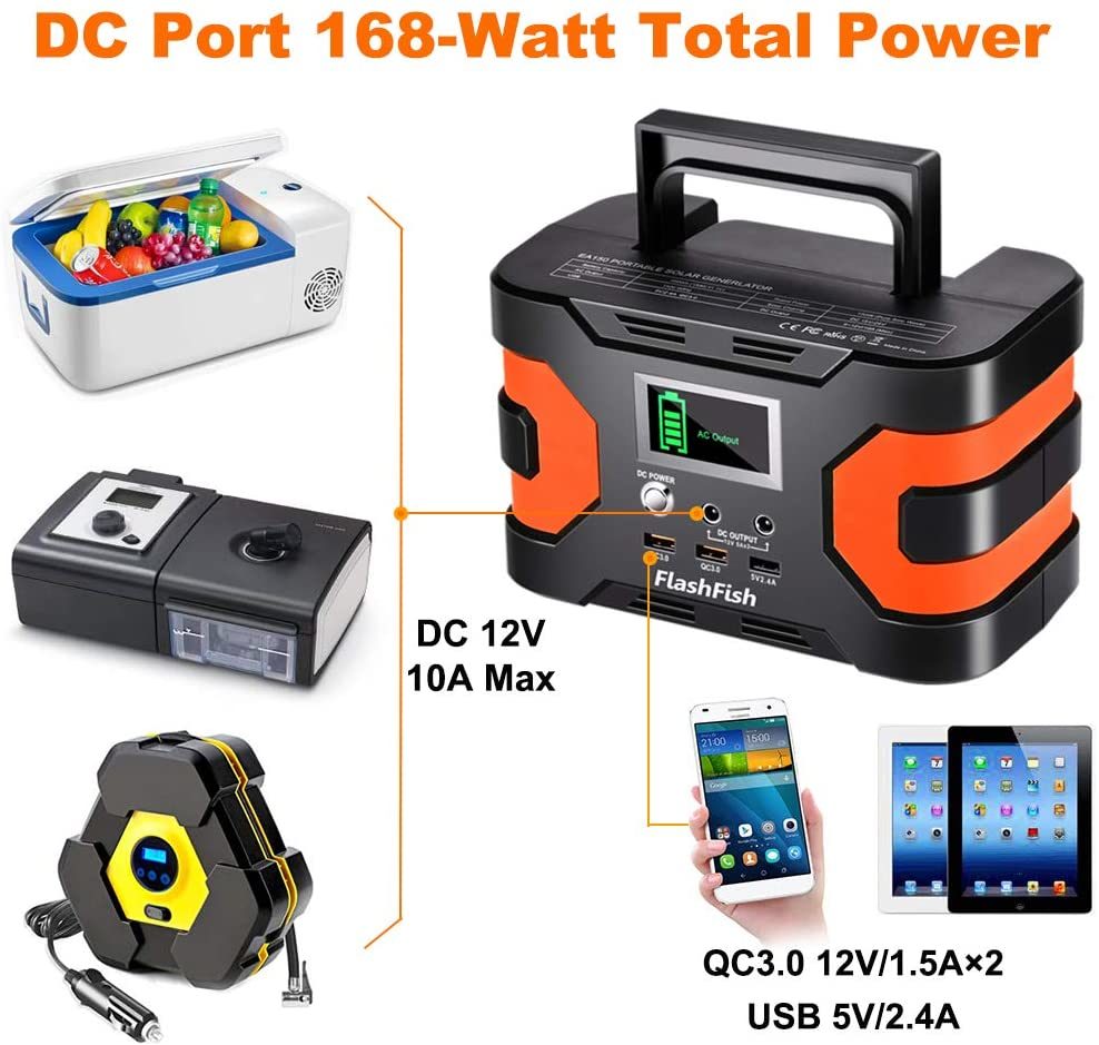 The FlashFish Peak Portable Power Supply Station is a lightweight yet reliable power supply station for your outdoor adventure and emergency power outage solution with several feataures for multifuntional use. Battery Flash Fish FlashFish AC DC Portable Lithium Chargeable Battery Indoor Outdoor USB